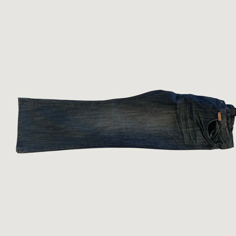 Buffalo David Bitton Jeans Mens 40 Blue Dark Wash Whiskered Bootcut Denim